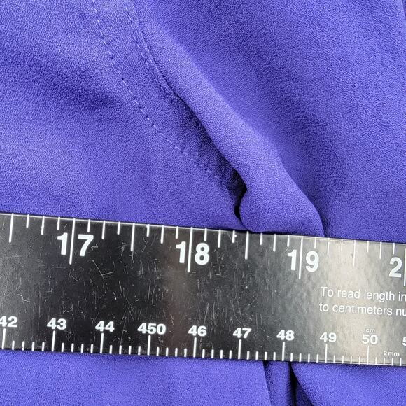 LOFT Ann Taylor Colorblock Chiffon Semi Sheer 1/2 Button Down Blouse Size Small - Picture 11 of 11